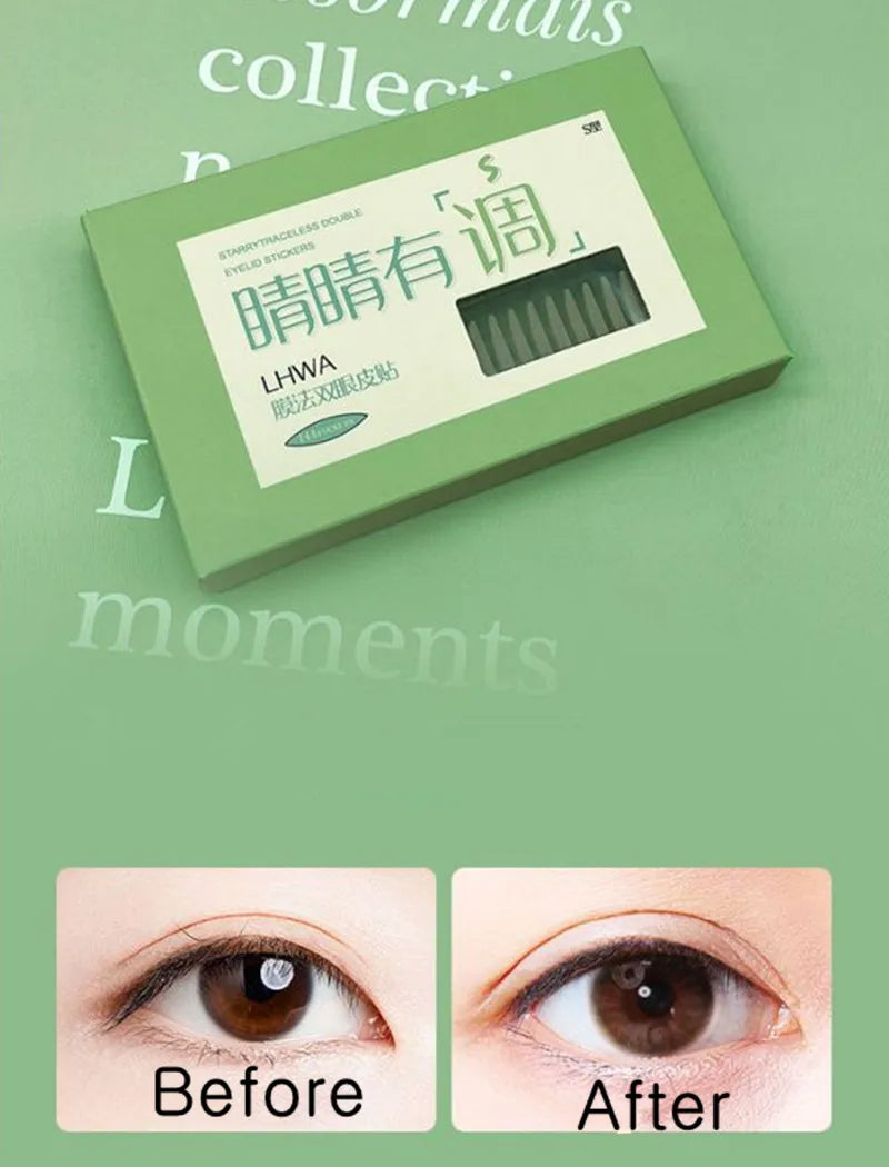 LHWA Invisible Eyelid Stickers Strong Adhesive Double Eyelid  Fold Eye Tape Paste For Big Eyes Makeup Beauty Cosmetic Tool
