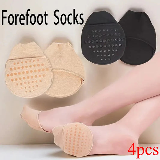 Womens High-Heeled Shoe Insoles-Ergonomic Half Insoles Protective Five-toe Forefoot Pads Ultra-Absorbent Non Skid Half Sock