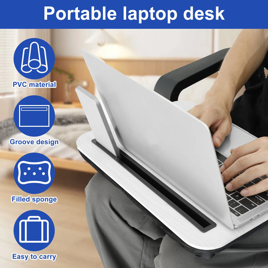 Lap Desk with Tablet Slot Portable Lap Laptop Desk Lightweight Stable Laptop Desk Tray Lap for Working in Bed
