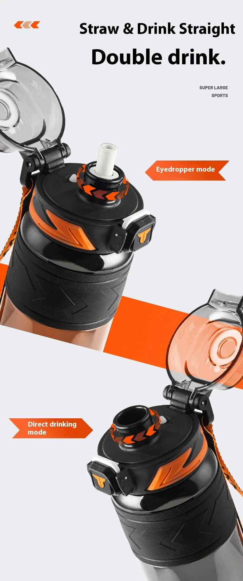 Sports Water Cup  Summer New Product: Large-Capacity Sports Water Cup  Student Straw Cup  One-Click Pop-Up Lid Plastic Cup