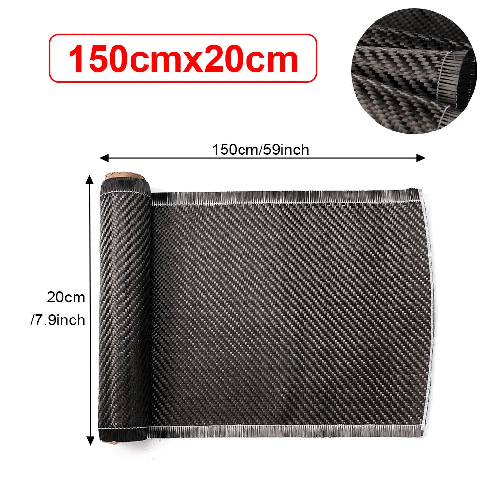 3K 200gsm0.2mm 30/60/150/300cm Thickness Carbon Fiber Cloth Plain Carbon Fabric For Commercial Car Part Sport Equipment