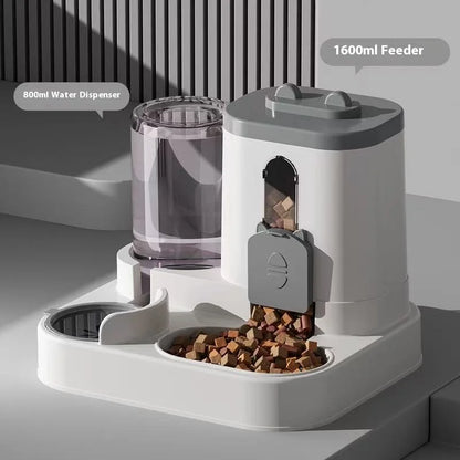 Automatic Feeder with Spill Proof Design with Water Fountain Pet Food Dispenser for Small Medium Large Cats Dogs