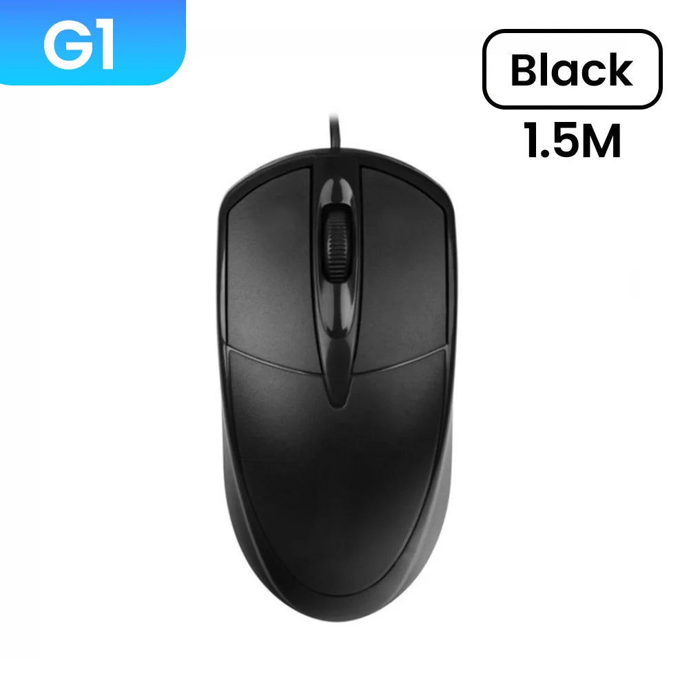 USB Wired Mouse 1600DPI Office Gaming Desktop Computer Accessories For PC Desktop Computer Mouse 1.5M ﻿Business Computer Office