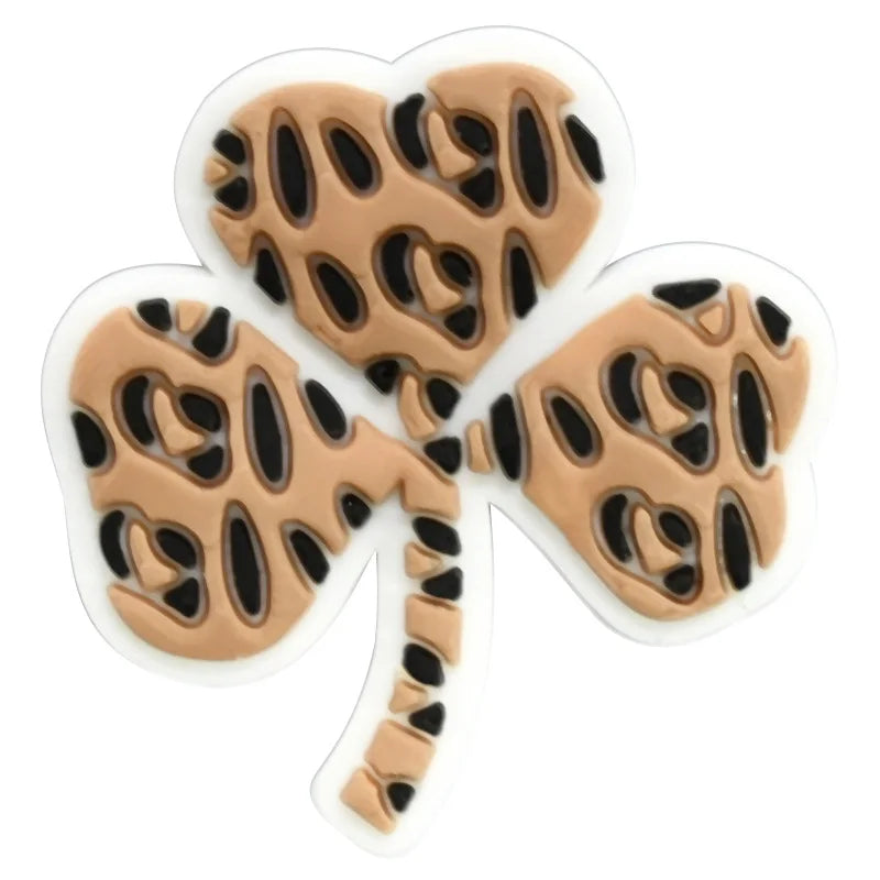Leopard Print Shoe Charms for Crocs Pin Accessories Decoration Bracelet Wristband PVC Pin Women Party Gifts