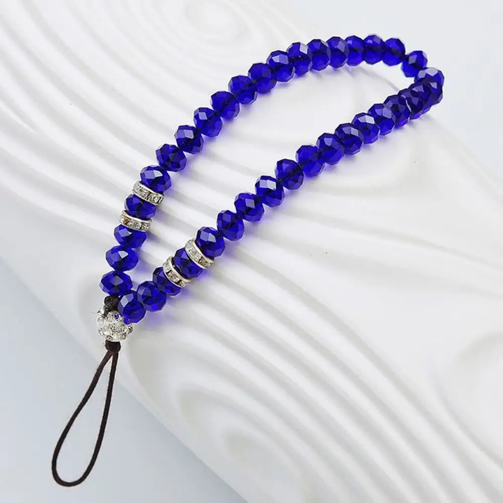 Beads Wrist Strap Phone Charm Hand Wrist Lanyard Mobile Phone Chain Crystal Phone Straps Mobile Phone Straps Phone Lanyards