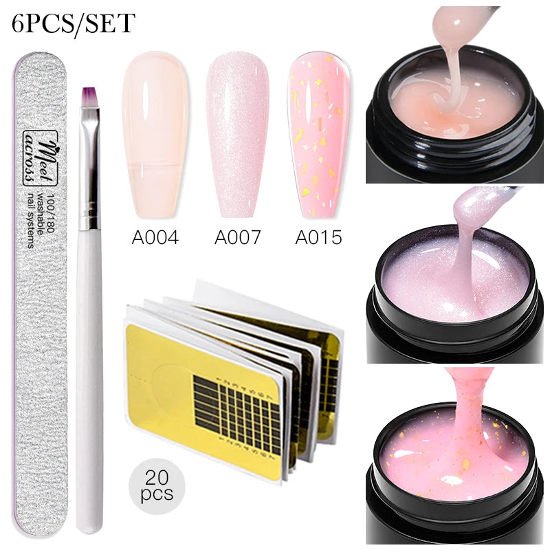 Baby Boomer Extension Nail Gel Set UV Builder Ombre Nails Camouflage Quick Extension Gel Extended Nails Art Gel Kits Manicure