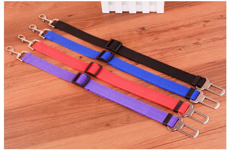 Car Seat Belt Pet Seat Adjustable Vehicle Pet Cat Dog Harness Lead Clip Safety Lever Traction Collars Dogs Accessoires