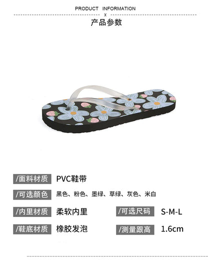 Flip Flops Trendy Summer Outerwear Fashionable Clip On Beach Slippers Anti Slip Couple'S Splint Slippers Leisure Convenience
