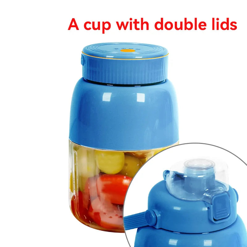 Portable Fruit Blender 800ml Multifunctional Electric Juicer Cup 10 Steel Blades Summer Milkshake Machine USB Rechargeable