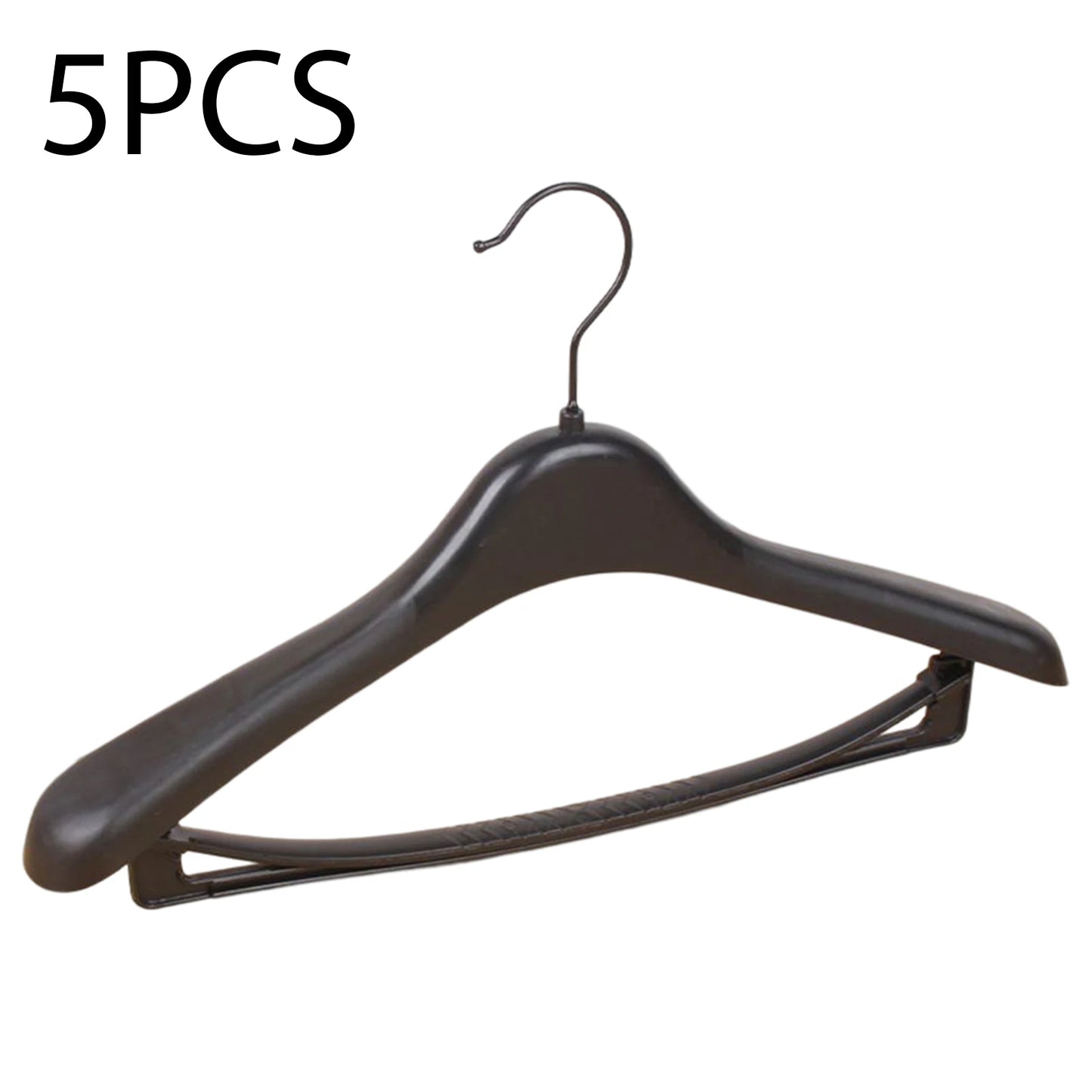 5pcs Wide Shoulder Plastic Clothing Hanger Suit Clothes Hanger Seamless Coat Drying Racks Wardrobe Room Storage Organizer