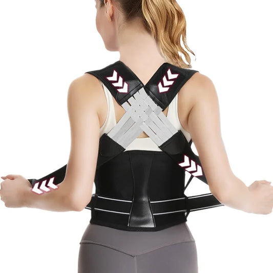 Adjustable Posture Corrector Brace for Women & Men, Upper Back Support, Gym Pilates Body Alignment, Unisex Spinal Straightener