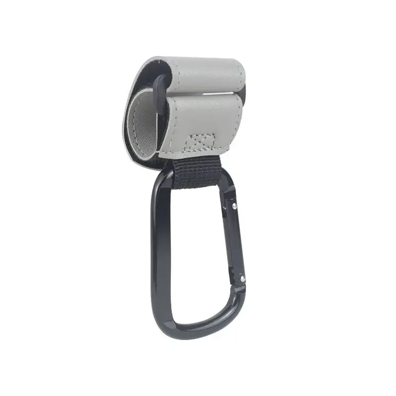 1/2pcs Baby Stroller Hooks Portable Infant Carriage Hook Multifunctional Leather Aluminum Alloy Hook Stroller Accessories