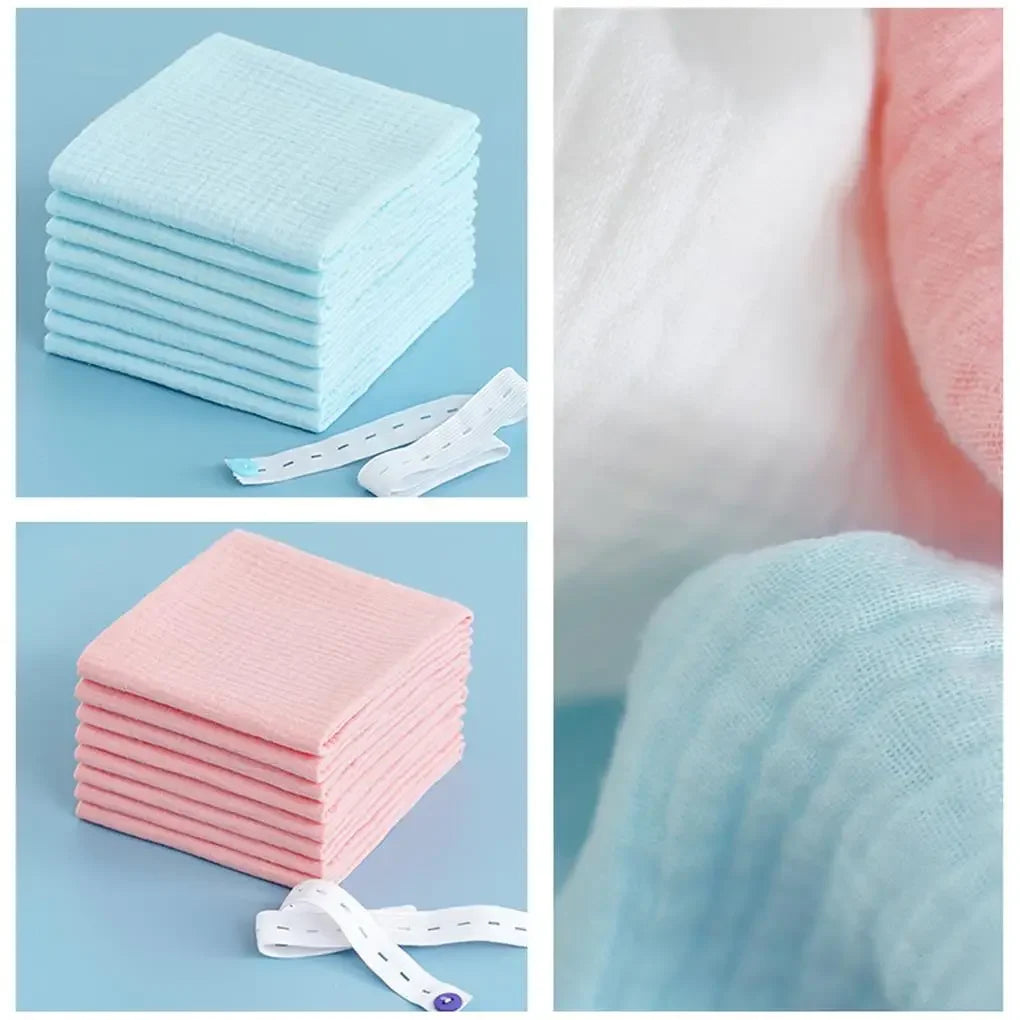 10PCS Baby Gauze Diapers 100% Cotton Baby Nappy for Newborn Changing 43x45cm Washable Reusable Double Layer Soft Baby Towels