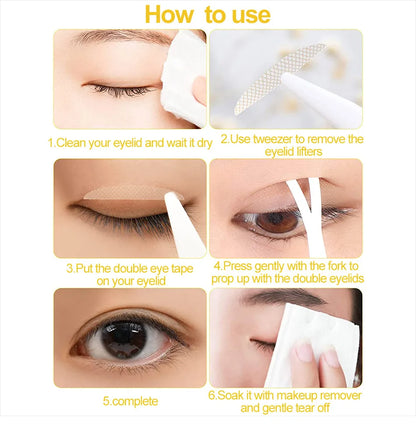 600Pcs Invisible Double Eyelid Tape Lace Eye Lift Strips Adhesive Stickers Makeup Big Eyes Woman Waterproof Face Beauty Tools