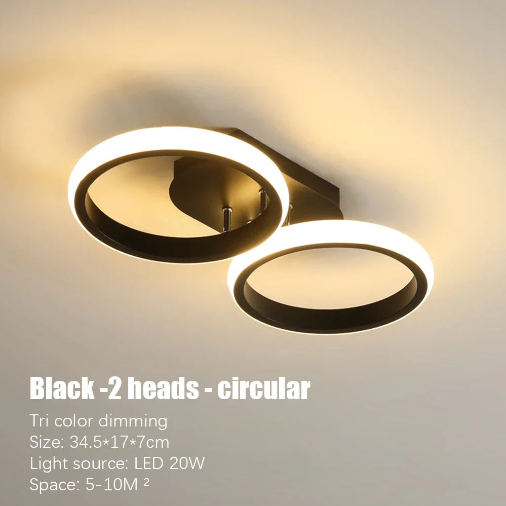 LED Ceiling Light 3 colors Modern Round Square-shaped For Hallway Bedroom Checkroom Living Room Restaurant Staircase Lighting
