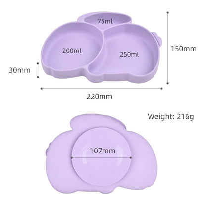 Baby Silicone Tableware Set   Plate with sucker Waterproof Bib Newborn Feeding Burp Toddler Dinner Plate