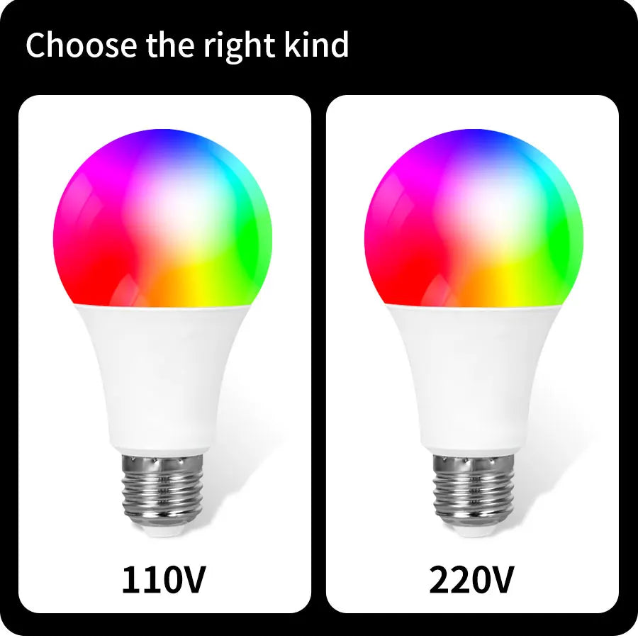 Tuya Bluetooth Smart LED Light Bulb E27 RGB 110V 220V Smart Lamps for Livingroom Decoration Party Lighting Smart Life