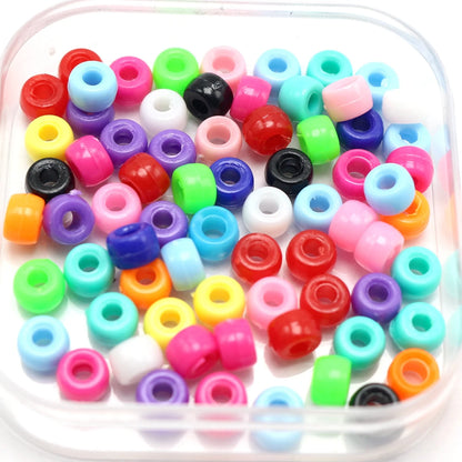 1000 Mixed Color Acrylic Tiny Barrel  Beads 6X4mm for Kids Kandi Craft