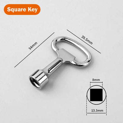 Square Key 3Pcs Square Key Plumbing Hole Faucet Key Water Valve Tap 8mm Vent Key Heating Key Heating Vent Key Square Socket Lock