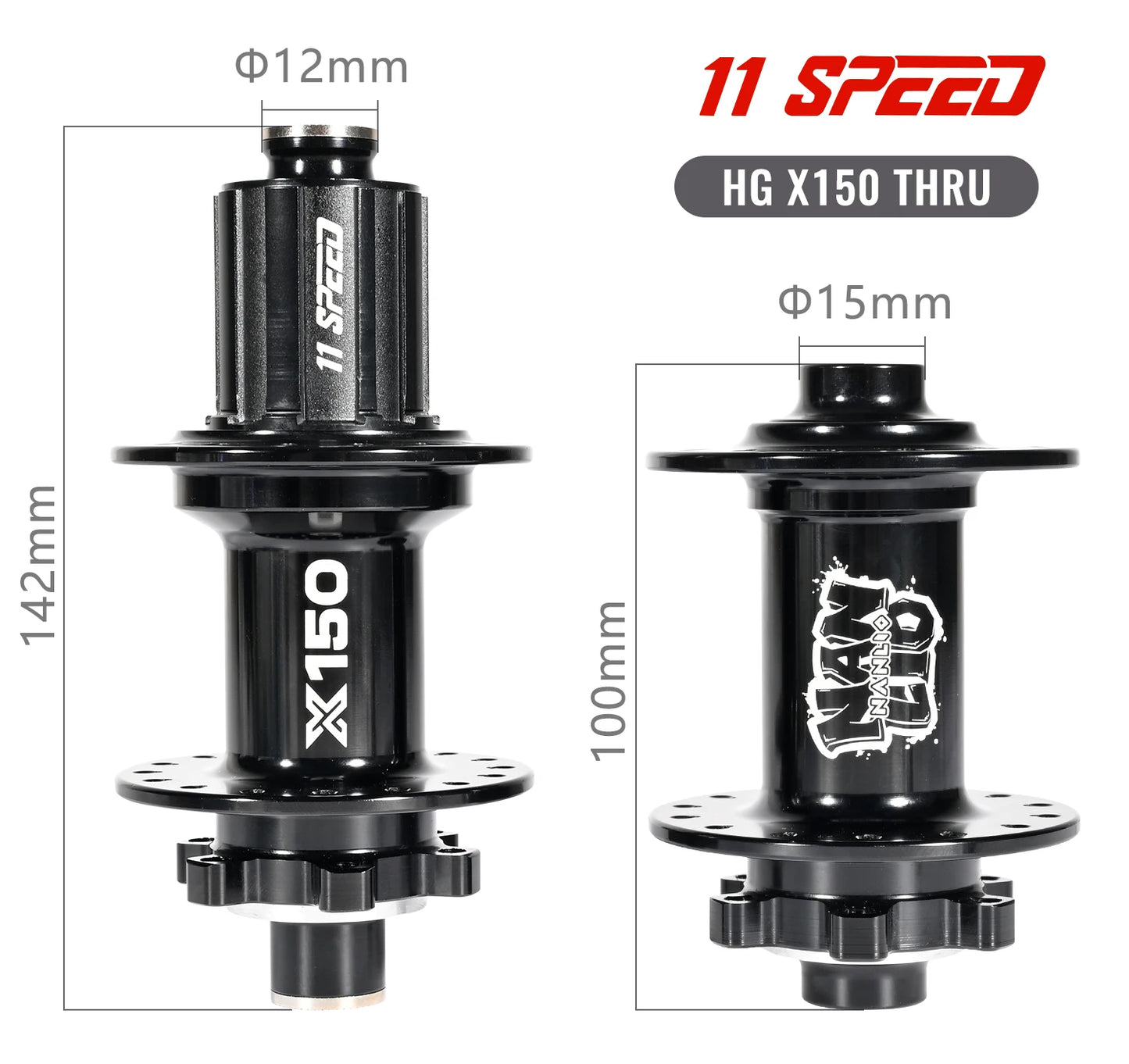 Bicycle hubs Nanlio X150 Mountain Bike Hubs 6 Pawls 150 Engagement Rear Hub HG MS XD 8-12 Speed 28 32 36 Holes Noisy wheel Hubs