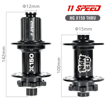 Bicycle hubs Nanlio X150 Mountain Bike Hubs 6 Pawls 150 Engagement Rear Hub HG MS XD 8-12 Speed 28 32 36 Holes Noisy wheel Hubs