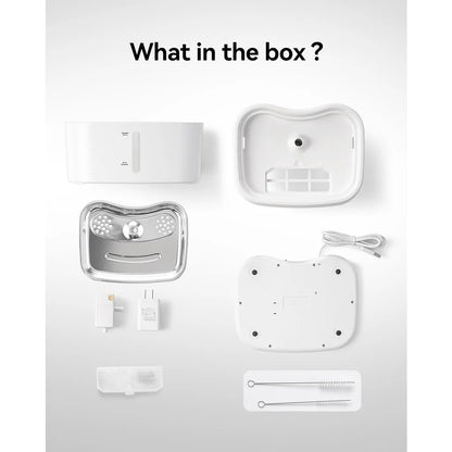 Cat Water Fountain with APP Wireless Connected 84oz/2.5L Automatic Pet Water Fountain with Stainless Steel Tray Weight Sensor