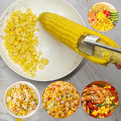 Corn Peeler,Corn on The Cob Remover,Manually Operated Corn Kernel Stripper Handle Easy To Clean Corn Stripping Shovel