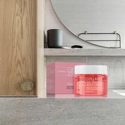 Collagen Jelly Cream Strengthen Skin Barrier 24h Glow & Lifted Moisturize Brighten Skin Niacinamide Hydrolyzed Collagen Gel