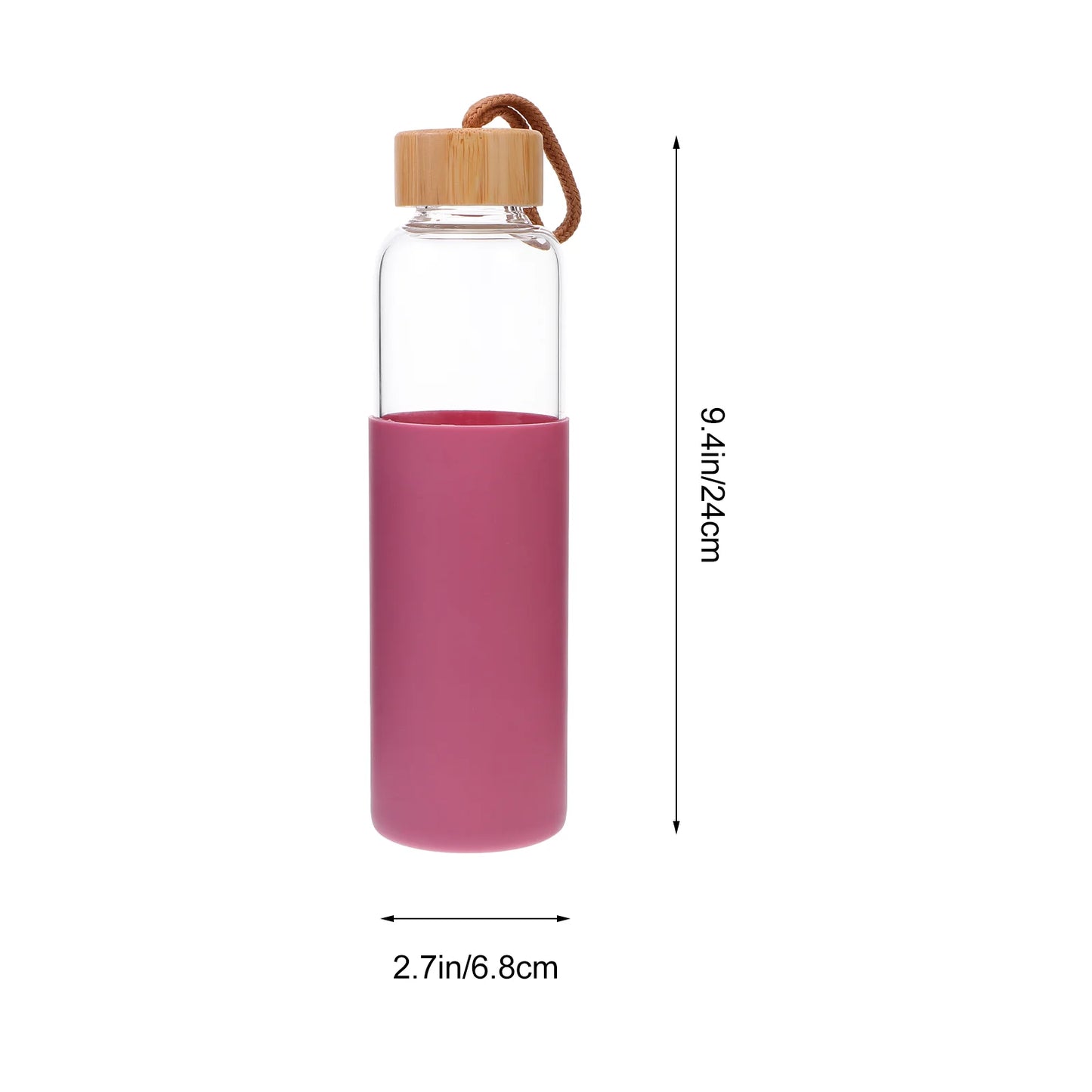 Outdoor Glass Cup Mini Water Bottles Student Water Bottles Portable Water Cup Drinking Cup With Bamboo Cover