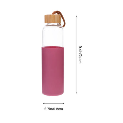 Outdoor Glass Cup Mini Water Bottles Student Water Bottles Portable Water Cup Drinking Cup With Bamboo Cover
