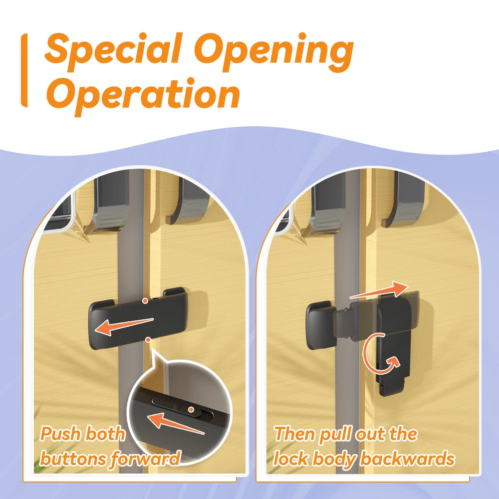 SAFELON 2 Pcs Baby Safety French Fridge Door Lock, Childproof Double Door Refrigerator Lock, Cabinet Cupboard Lock for Toddlers