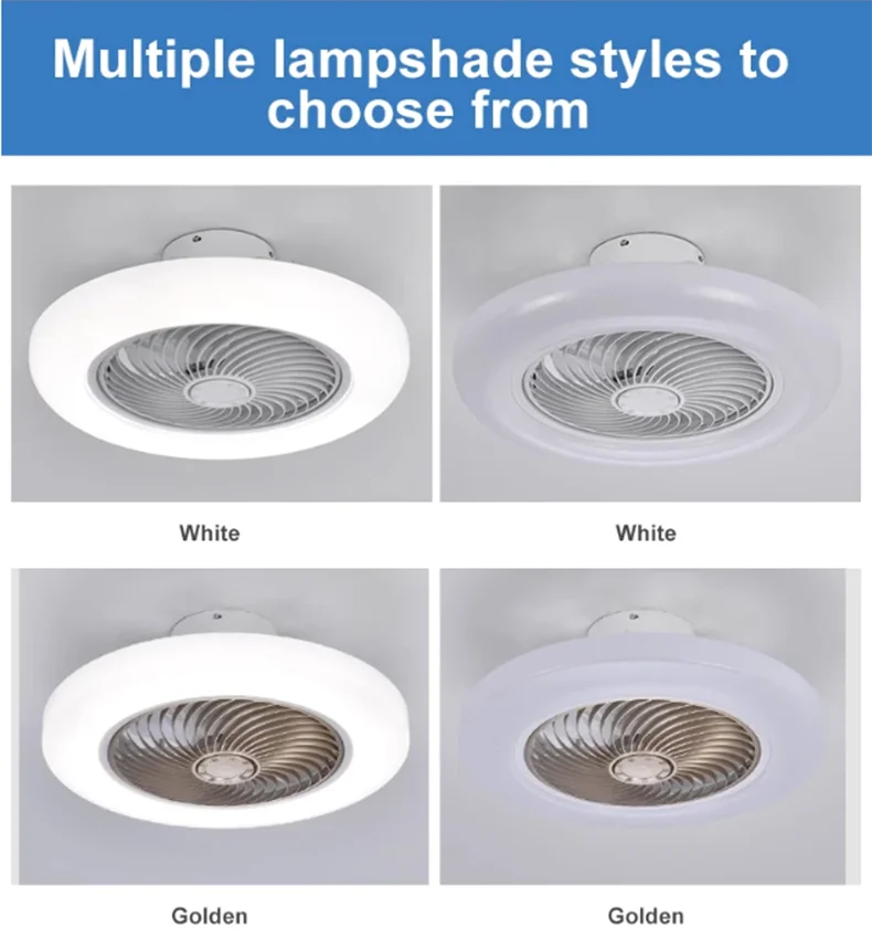 Smart Ceiling Fan Fans With Lights Remote Control Bedroom Decor Lamp 52cm Air Invisible Silent Electric fan for room AC220V