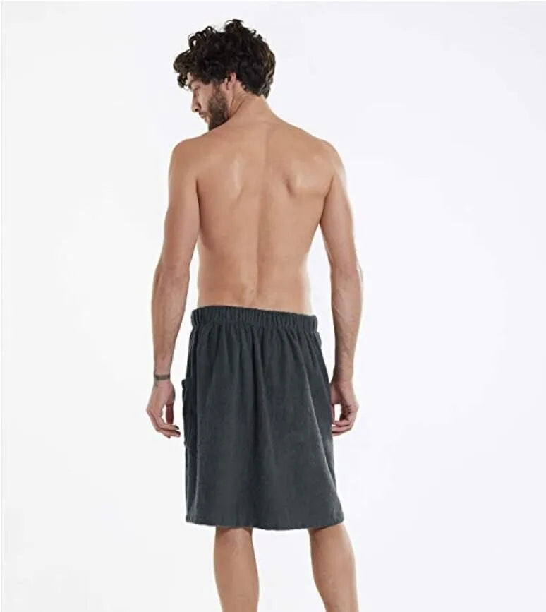 Bath Towel Beach Towel Men's Wearable Bath Towel Shower Room Bathrobe With Pocket Bath Towel Super Absorbent Microfiber Pajamas