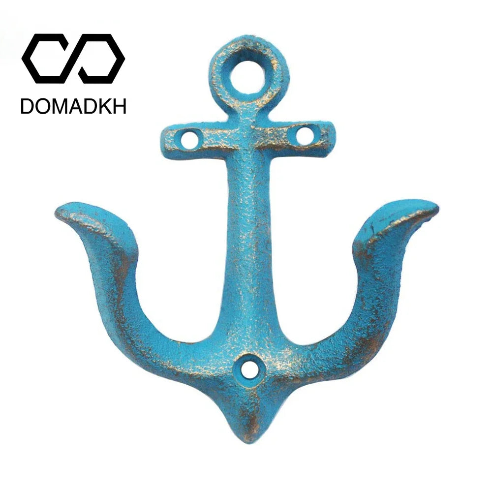 Cast Iron Nautical Anchor Wall Hooks Coastal Theme Decorative Hooks Towel Hanger Jacket Holder Unique Key Hooks Backpack Racks