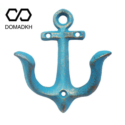 Cast Iron Nautical Anchor Wall Hooks Coastal Theme Decorative Hooks Towel Hanger Jacket Holder Unique Key Hooks Backpack Racks