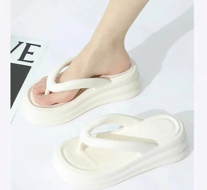 Thick Bottom Flip-flops Summer Fashion Women Slippers Soft Bottom Increase Anti-slip Anti-odor Beach Slippers Zapatos De Mujer