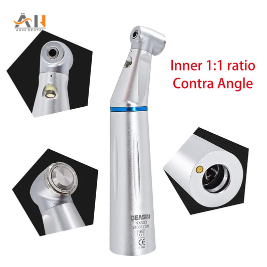 Dental LED Light inner 1:1 Ratio Contra Angle E-generatorLow Speed Handpiece Inner Water Spray E-Typle coupler