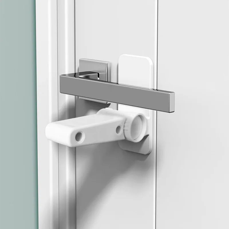 2PCS Childproof Door Lever Lock Prevents Toddlers from Opening Doors Easy One Hand Operation for Adults Durable ABS Safety Lock