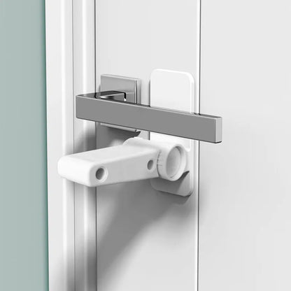 2PCS Childproof Door Lever Lock Prevents Toddlers from Opening Doors Easy One Hand Operation for Adults Durable ABS Safety Lock