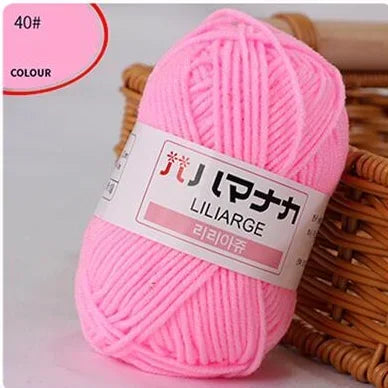 Multi-purpose 25g/ball Milk Cotton Yarn for DIY, Handmade Crafts, Amigurumi, Hats, and Bags