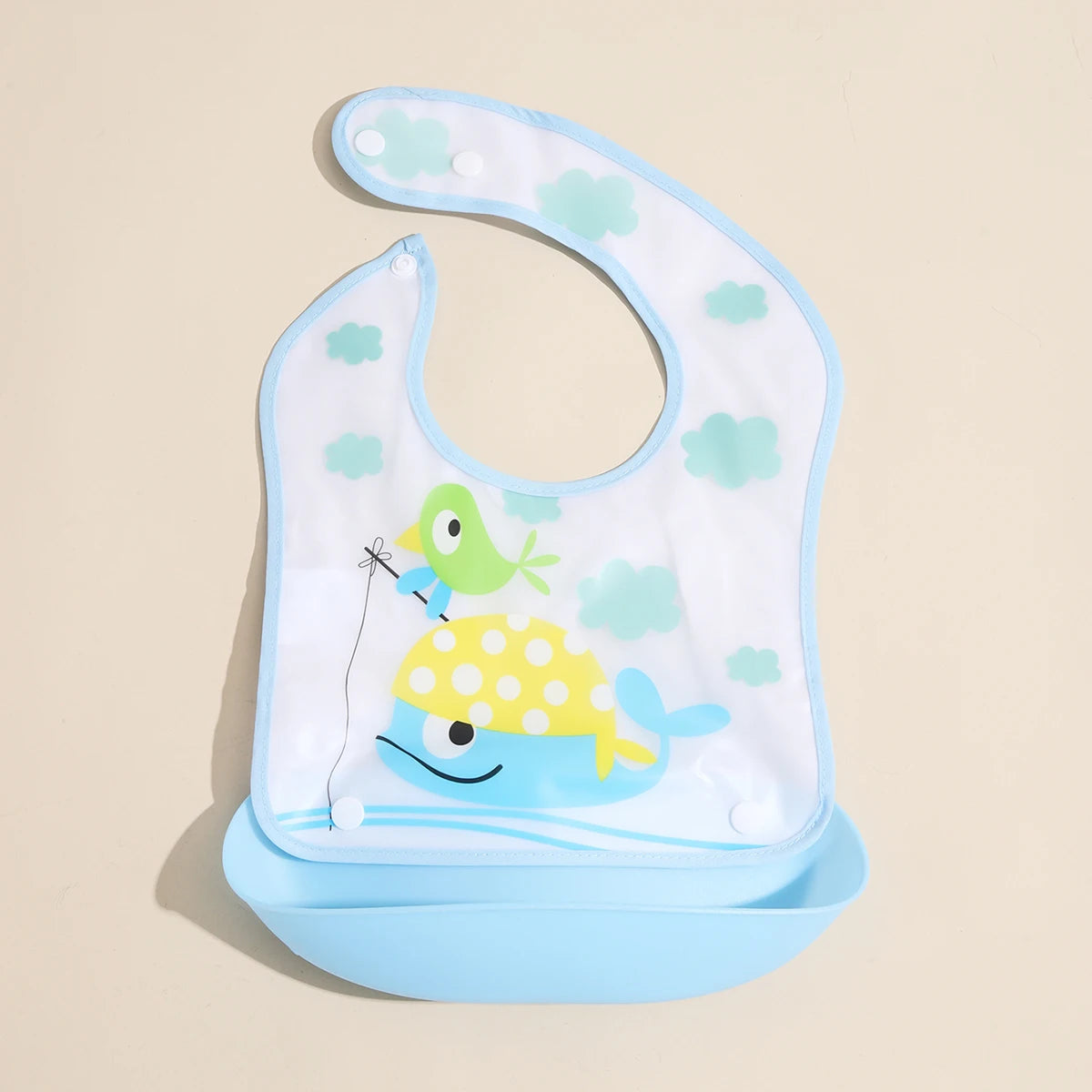 Baby food bib Baby waterproof bib three-dimensional detachable food food pocket Child child saliva pocket