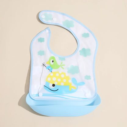 Baby food bib Baby waterproof bib three-dimensional detachable food food pocket Child child saliva pocket