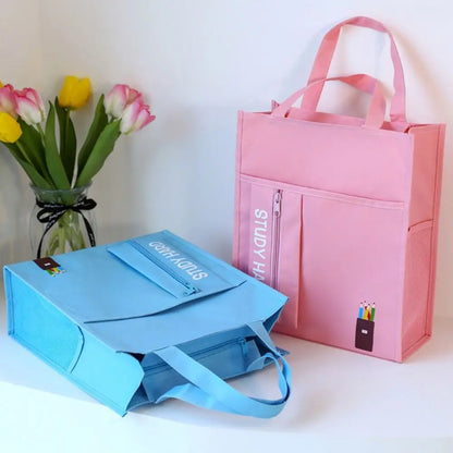 Shopping Bag Student Tutorial Bags Portable Travel Bag Children Art Bag Large Capacity Multi-functional School Information Bag