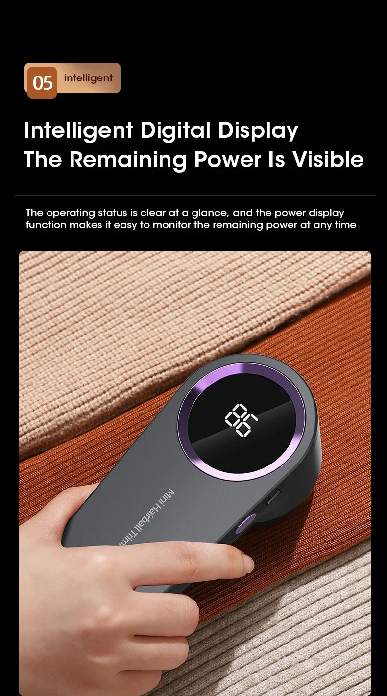 Lint Remover For Clothing Portable Electric Fuzz Pellet Remover LED Display Rechargeable for Clothes Shaver Fluff Remover