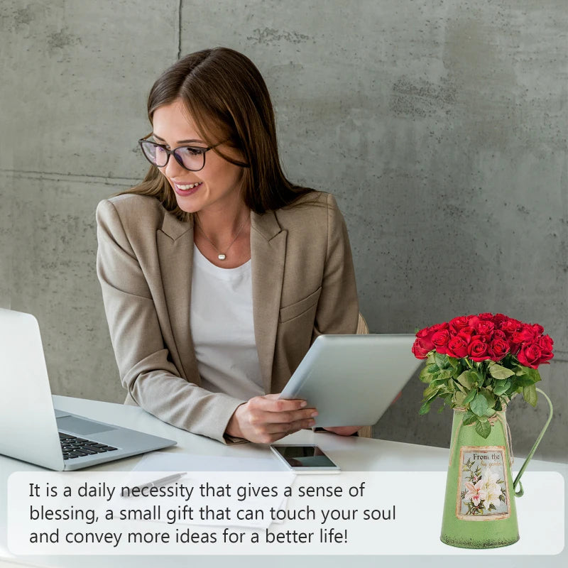 Tin Bucket Rustic Water Can Decor Decorative Toy Floral Containers Iron Farmhouse Retro Buckets