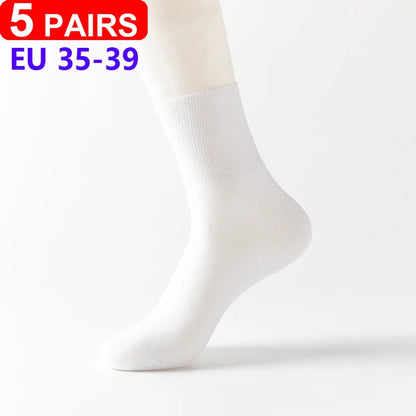 5Pairs Comfortable and Supportive Diabetic Socks for Men and Women Moisture wicking Cotton Fabric Non-binding Top Business Socks