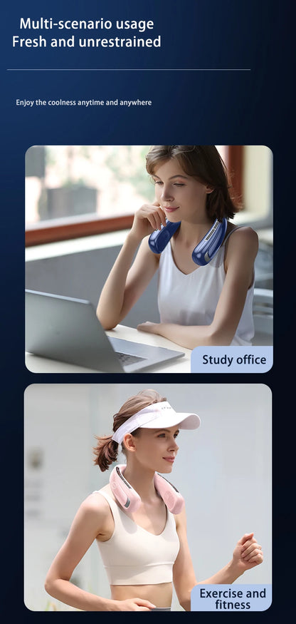 Xiaomi Portable Neck Fan Smart Digital Display Power Ventilador Rechargeable Outdoor Bladeless Silent Electric Neck Fan Cooler