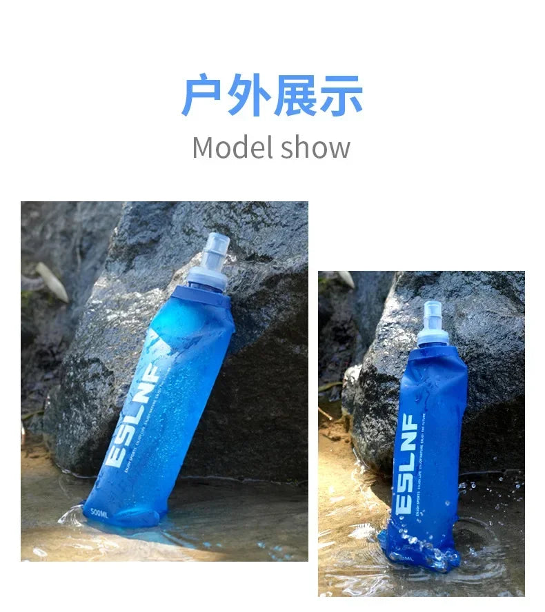 500ml Outdoor Sport Camping Running Sport Bicycle Soft Water Bottle Folding TPU Soft Flask Water Bag