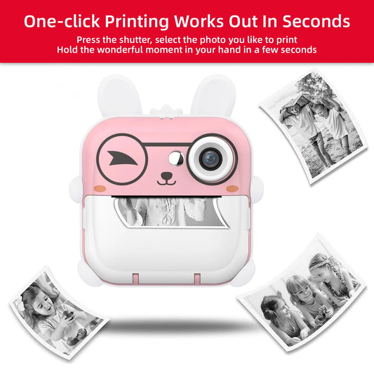 Children 1080P HD Digital Camera  Mini Thermal Printer Photography Instant Print Photo HD Digital Video Cameras Portable Toy