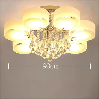 LED Ceiling Light Living Room Light Modern Simple Warm Romantic Atmospheric Household Energy-saving Crystal Ceiling Light